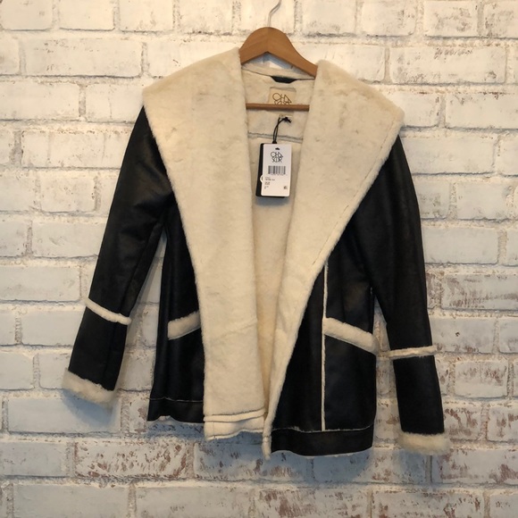 NWT! Chaser Faux Fur Lined Suede Open Front Long Jacket - Picture 12 of 12